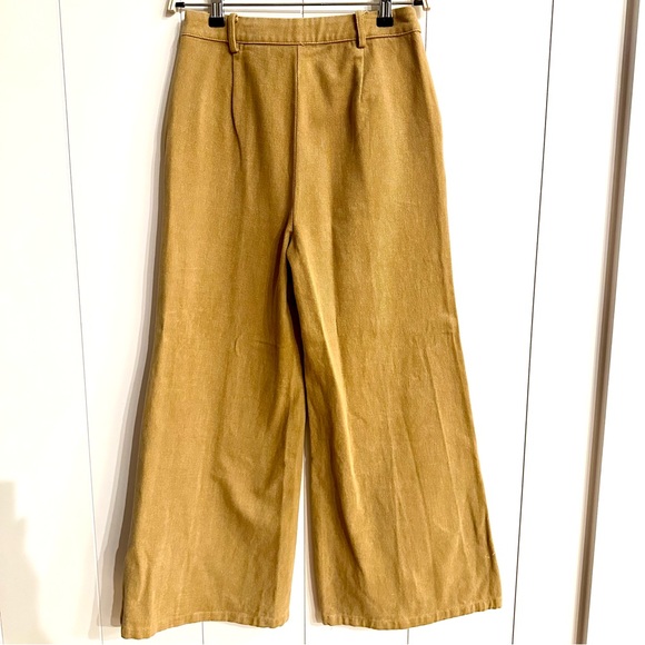 *NWOT* ANTHROPOLOGIE x MOODIE Brushed Cotton WideLeg HighRise Trouser Tobacco —S - Picture 3 of 6